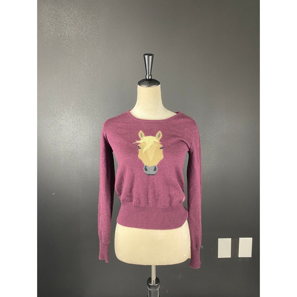 Ariat Trigger Intarsia Sweater Women's Size M Horse Graphic - Flaw (Shrunk)